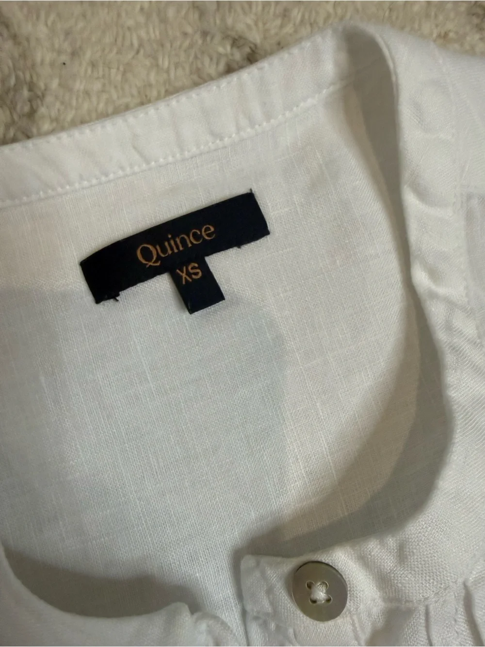 Quince 100% European Linen White Pintuck Sleeveless Shift Dress XS | Like New - Picture 3 of 6
